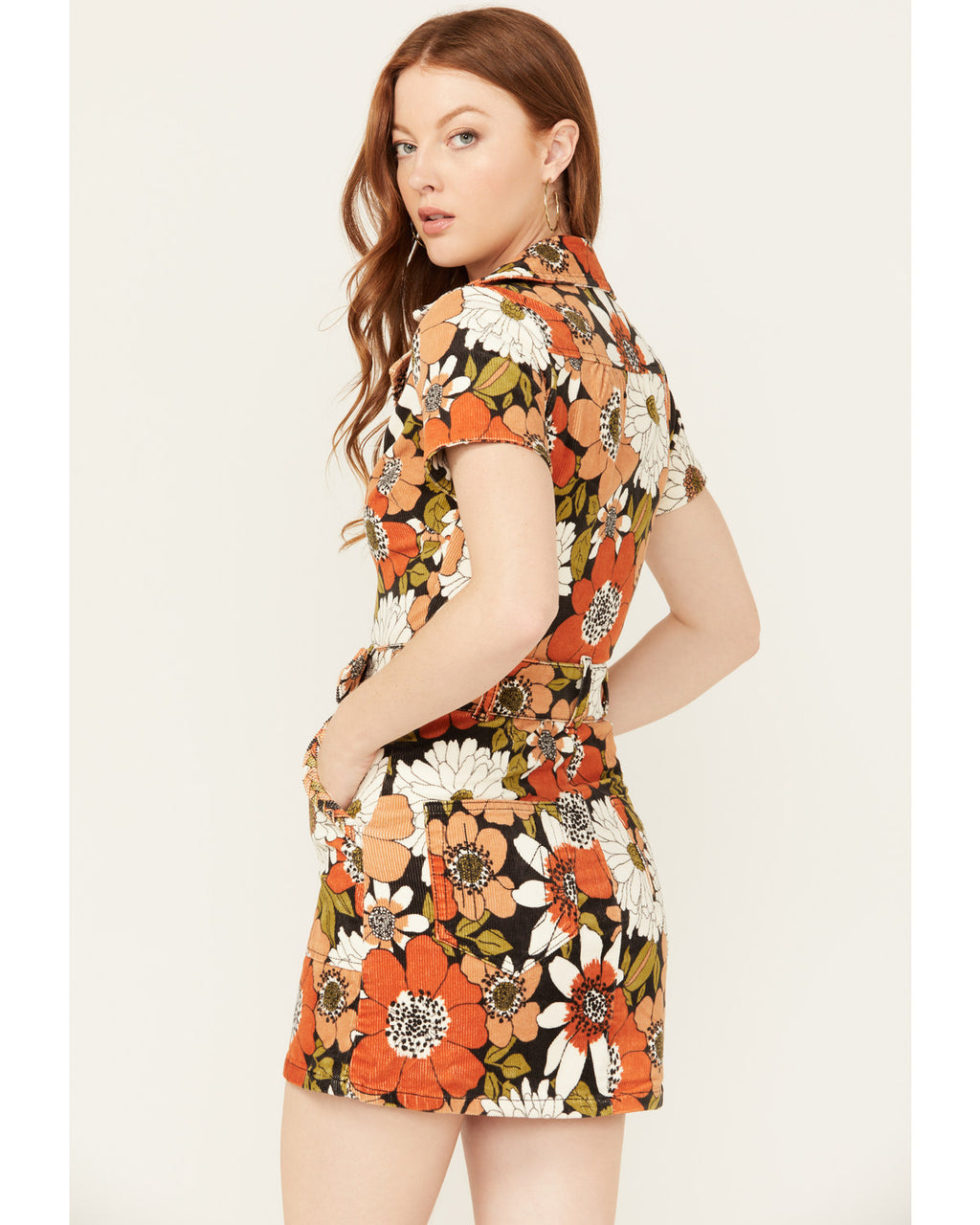 Floral Corduroy Print Dress C173997