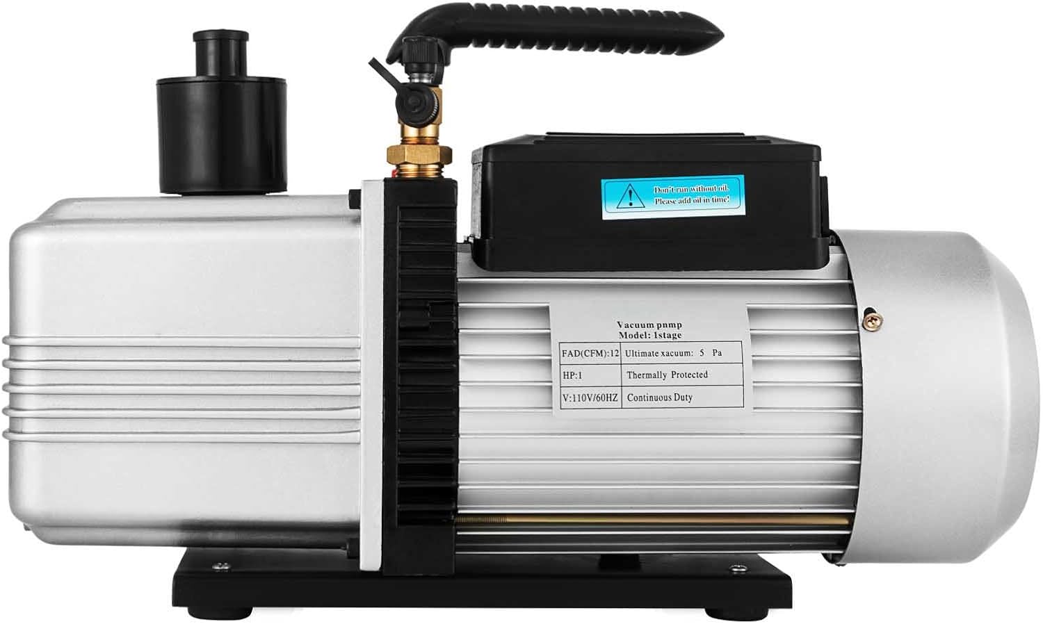 12CFM 1 HP Single Stage Rotary Vane Vacuum Pump N9841
