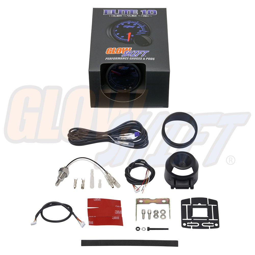 Transmission Temperature Gauge Kit with Electronic Sensor, Black Dial, Tinted Lens, 2-1/16" 52mm, Pack of 2 A929910