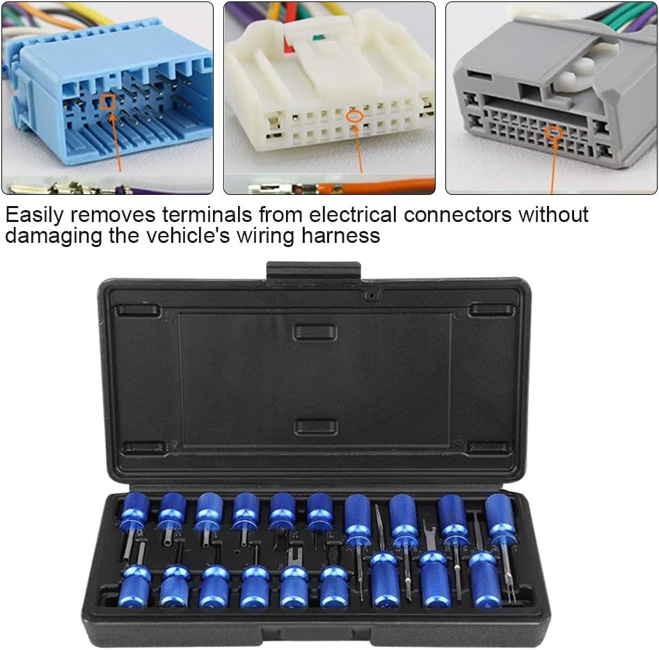 19 PCS Car Terminal Removal Tool Kit with Flat Twin Fork Blade Q928801