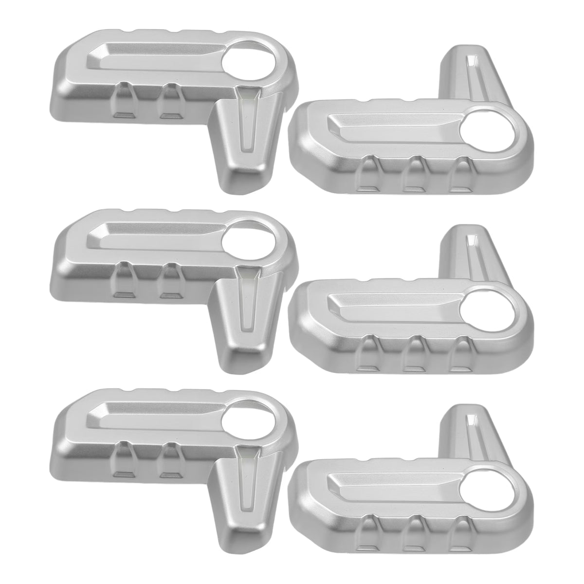 6pcs Hardtop Roof Removal Switch Handle Cover for Jeep Wrangler JL JLU Silver Tone F23002