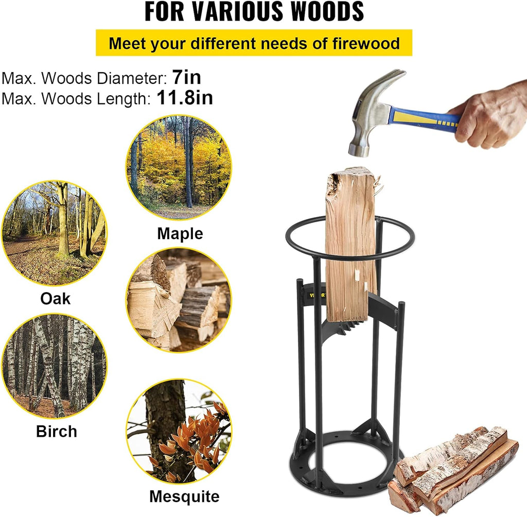 Q235 Steel Manual Wedge Wood Splitter with 4 Screws & Blade Cover X8635