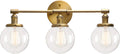 Black 3 Light Wall Sconce Light Fixture with Round Glass Canopy H3874
