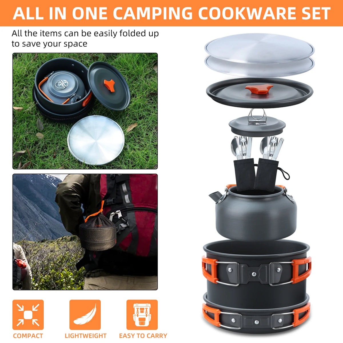 16pcs Camping Cookware Set O49811