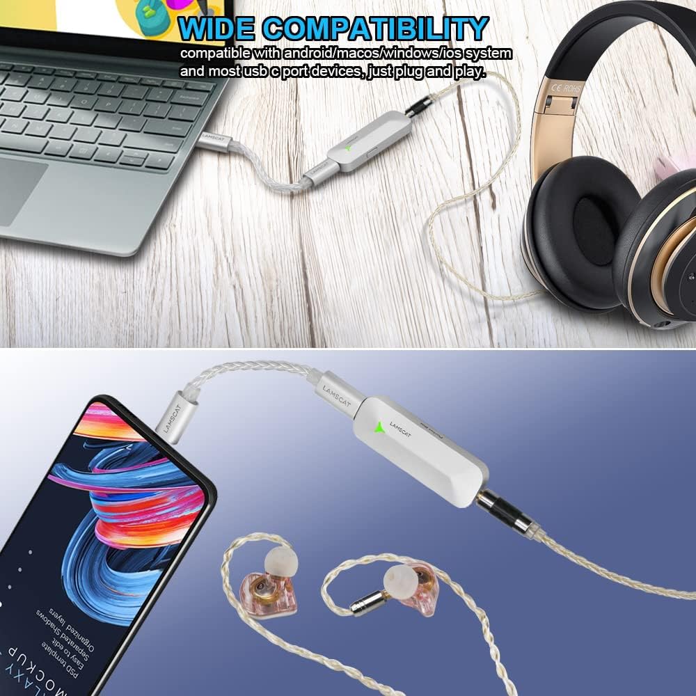 USB DAC Portable Headphone Amplifier with Type C Output (3.5mm) W23359