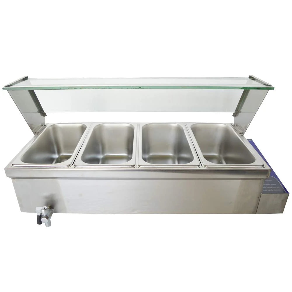 4-Pot Buffet Food Warmer Stainless Steel I761