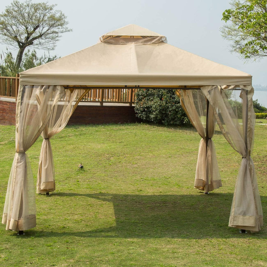 10' x10' Soft Top Outdoor Patio Gazebo Canopy S9411