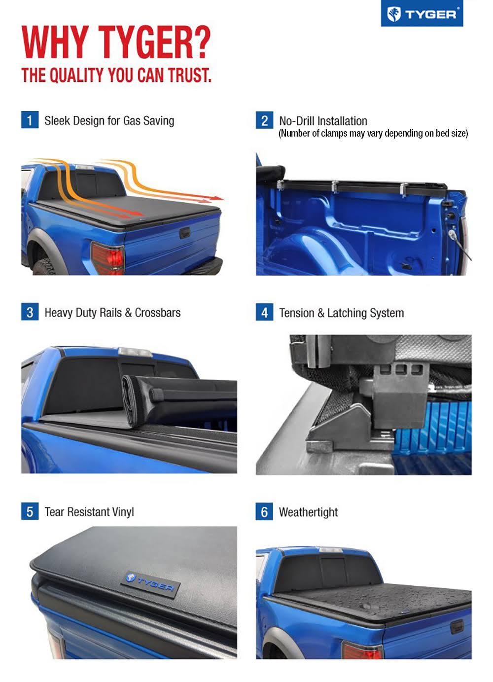 Soft Roll Up Truck Bed Tonneau Cover (5.5-Feet) A3495
