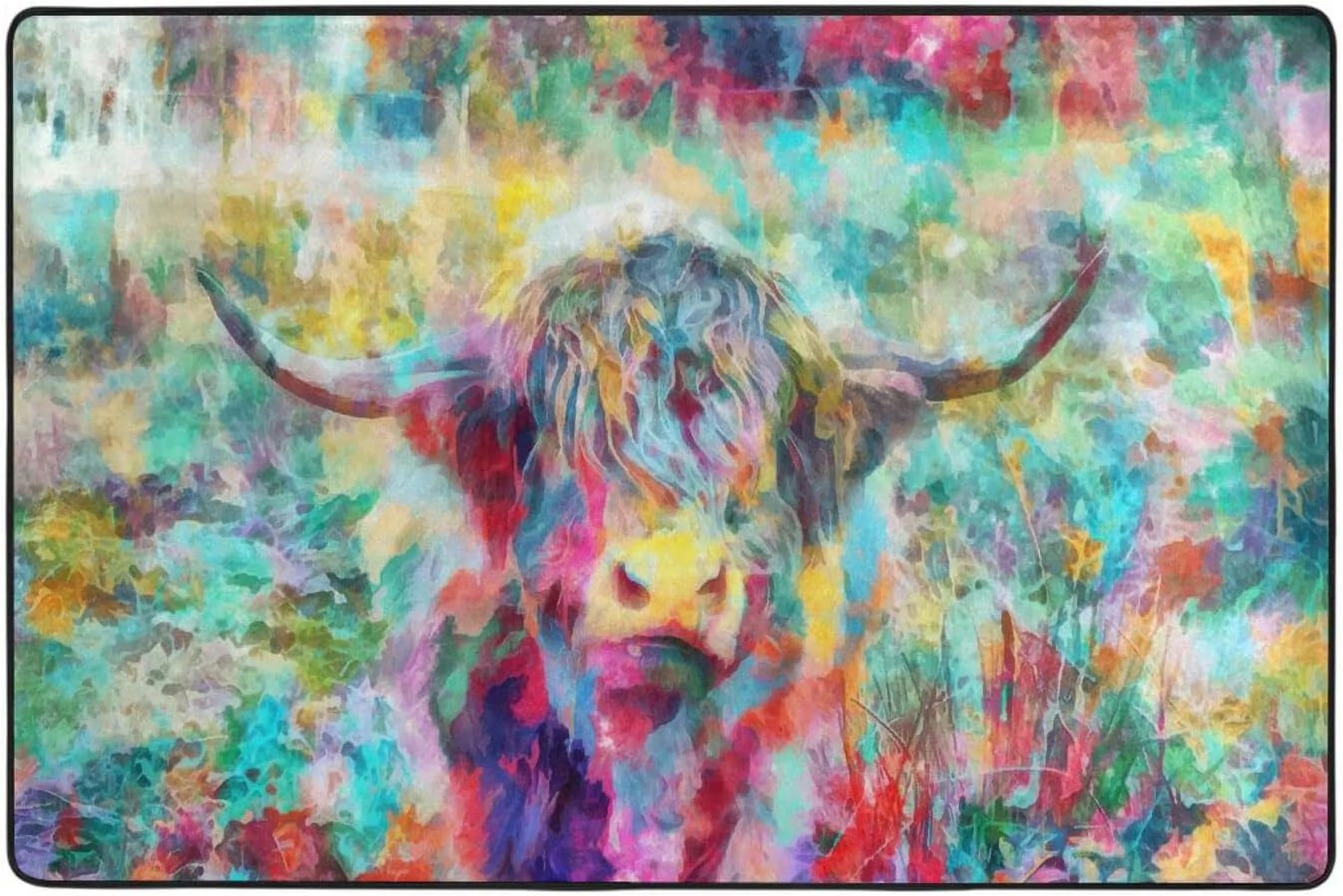 Colorful Non-Slip Cow Area Rug 36"×24" M6552