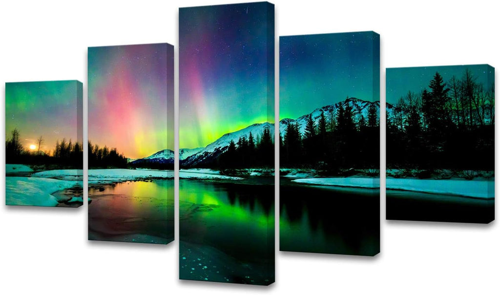 5 Pieces Stretched and Framed Canvas Wall Art Painting B1695
