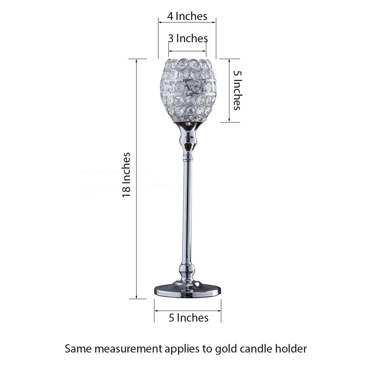 2 Rose Gold 18x22 Tall Faux Crystal Beaded Candle Holders N374