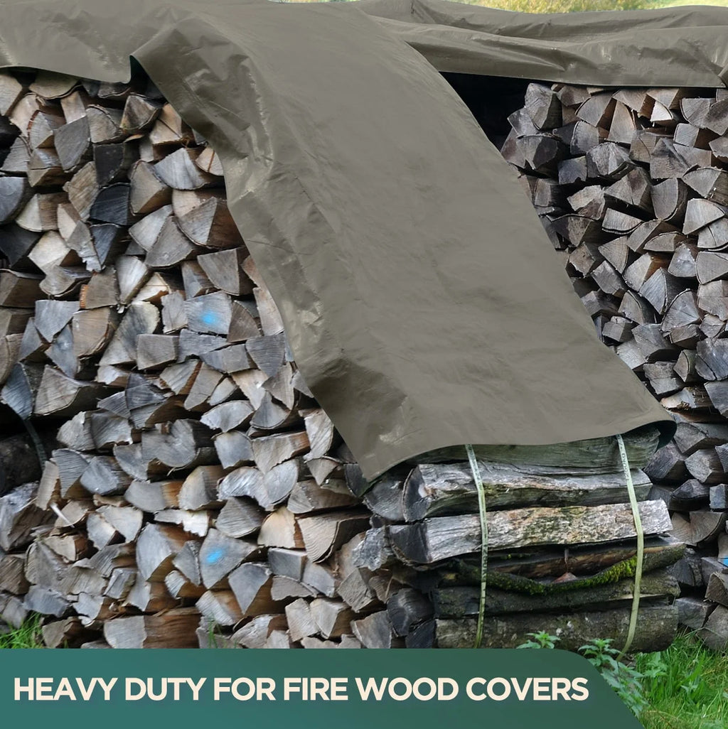 White 20 by 20 Feet Waterproof Canvas Tarp with Rustproof Grommets Q58643