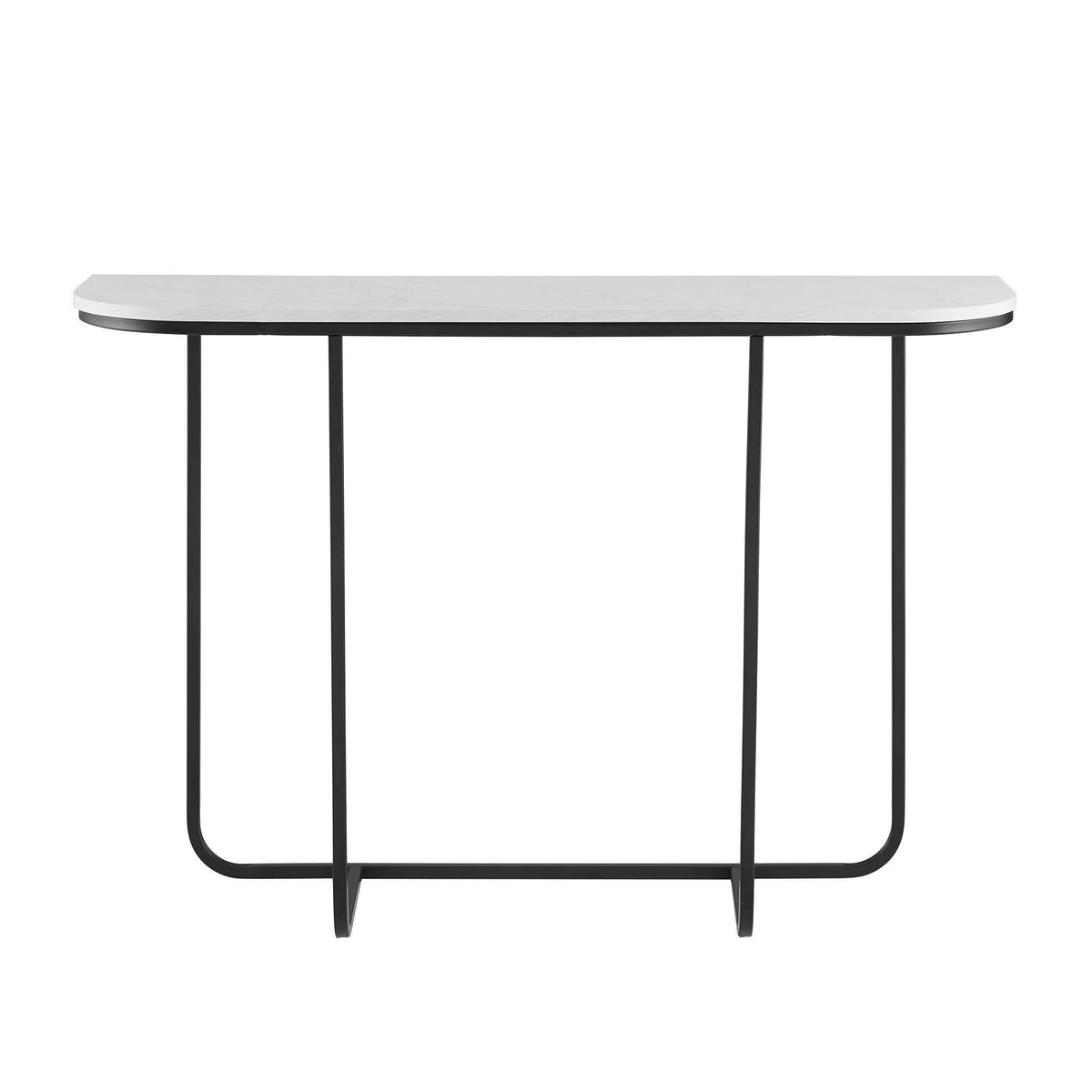 Faux White Marble Curved Console Table R477