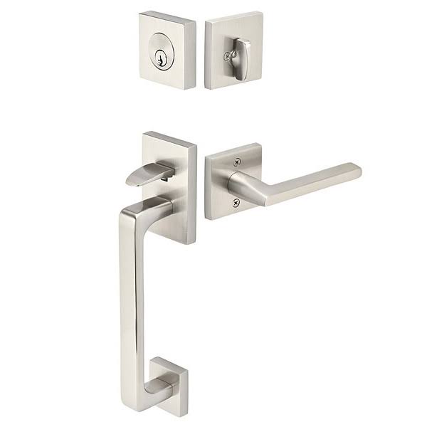Solid Brass Tubular Door Entry Set with Crystal Knob S23189