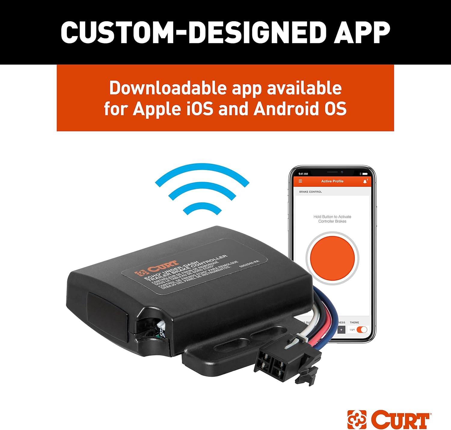 Electric Trailer Brake Controller with Bluetooth-Enabled Smartphone Connection U434596