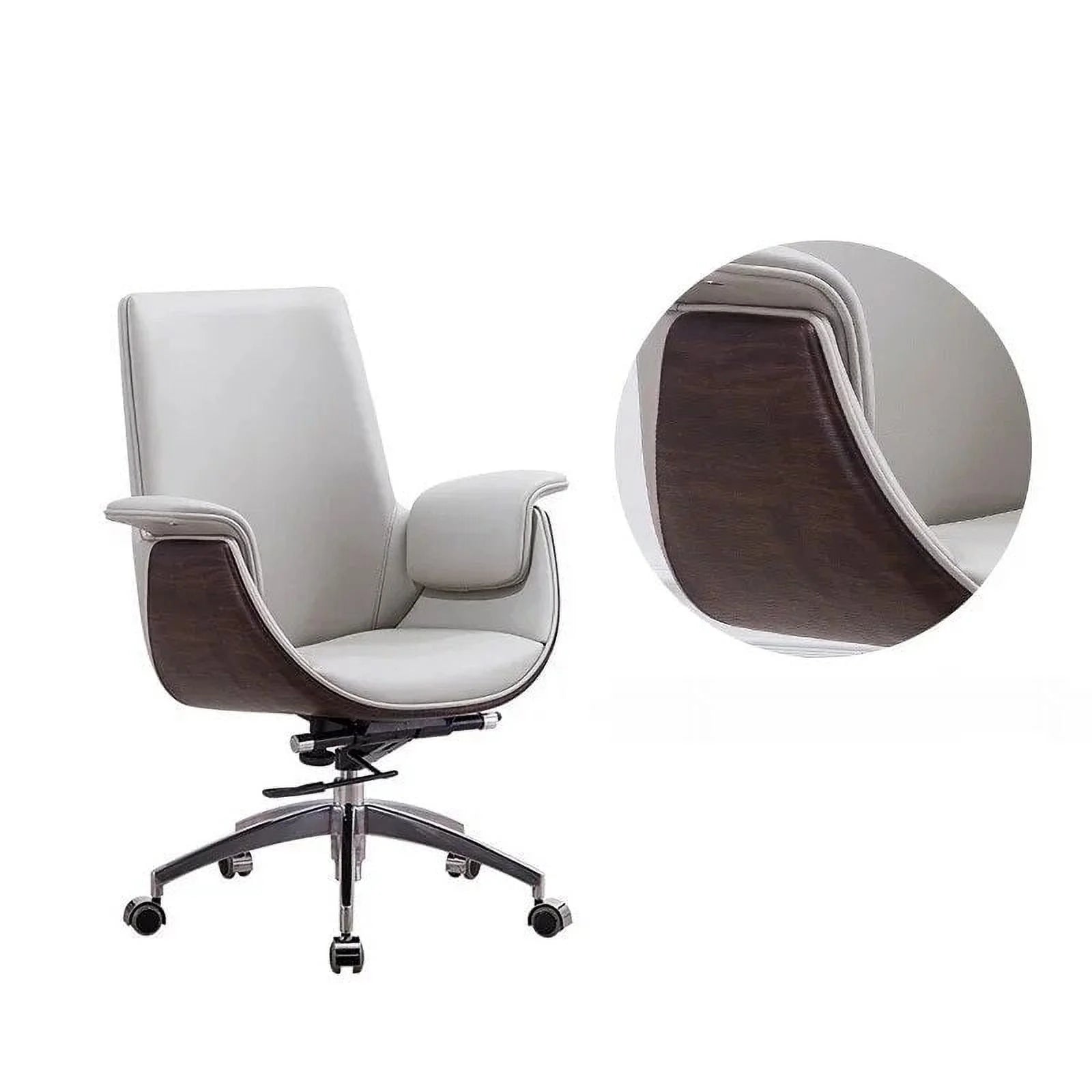 Leather Office Chair Swivel Lifting V786603