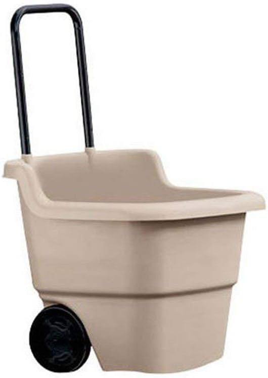 15 Gallon Poly Rolling Lawn Cart, Taupe (4 Pack) T625