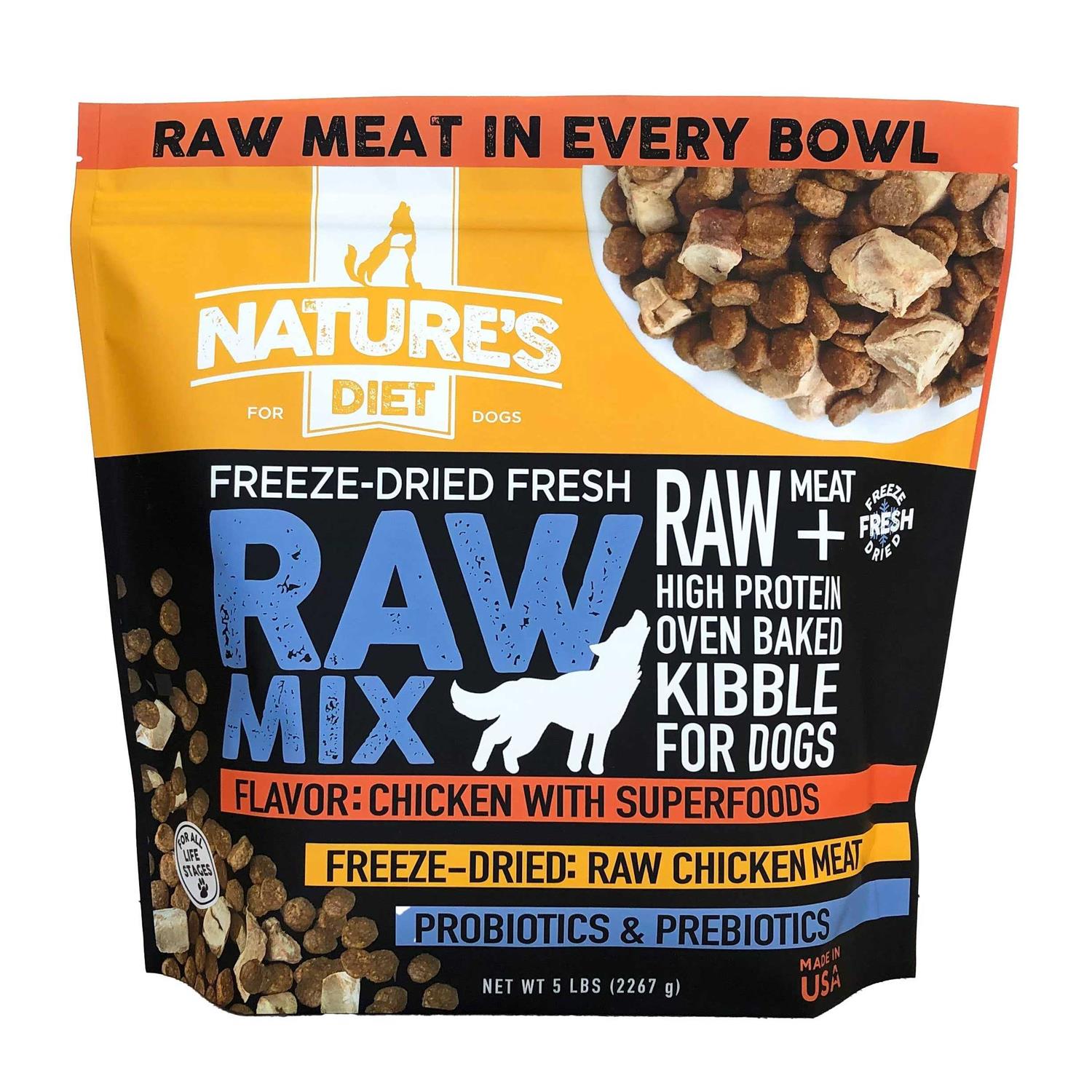 Raw Mix Kibble Chicken Liver Inclusions Freeze Dried Dog Food D3635