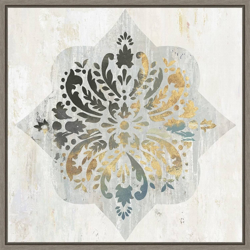 Blue Medallion 16 x 16-inch Framed Canvas Art X121