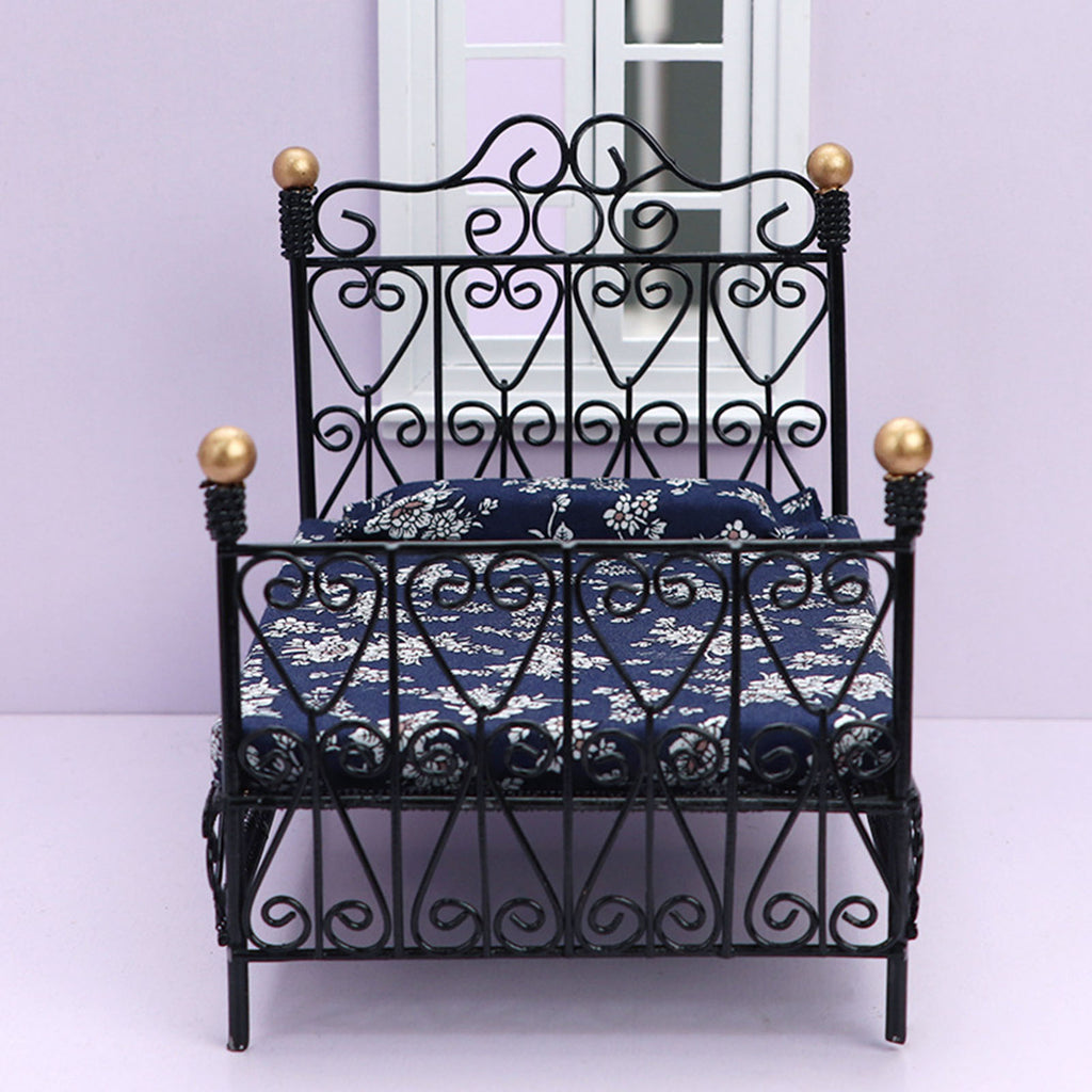 Compact Metal Dollhouse Bed P742