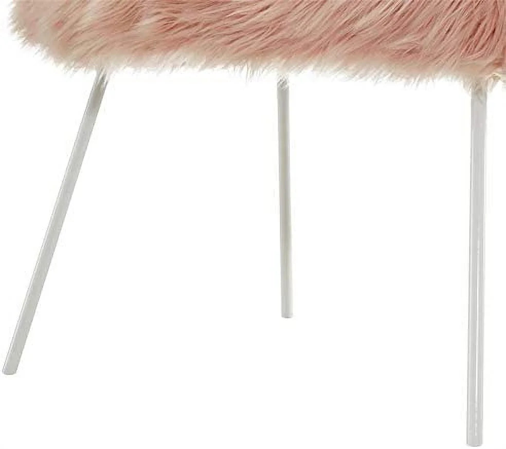 Rose Faux Fur Accent Chair L219