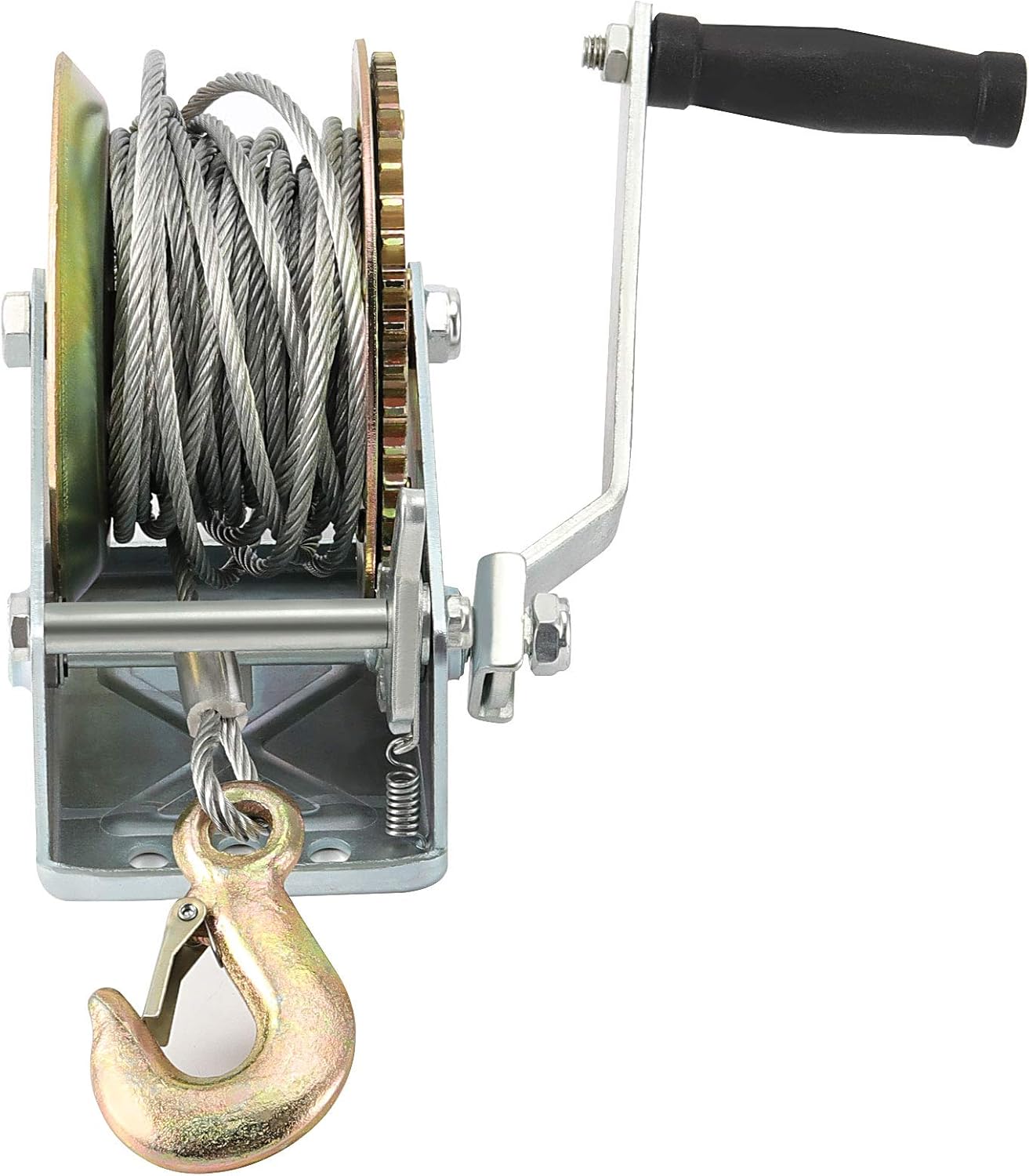 1600lbs Capacity Heavy Duty Hand Winch with 49FT Steel Cable, Pack of 2 C922