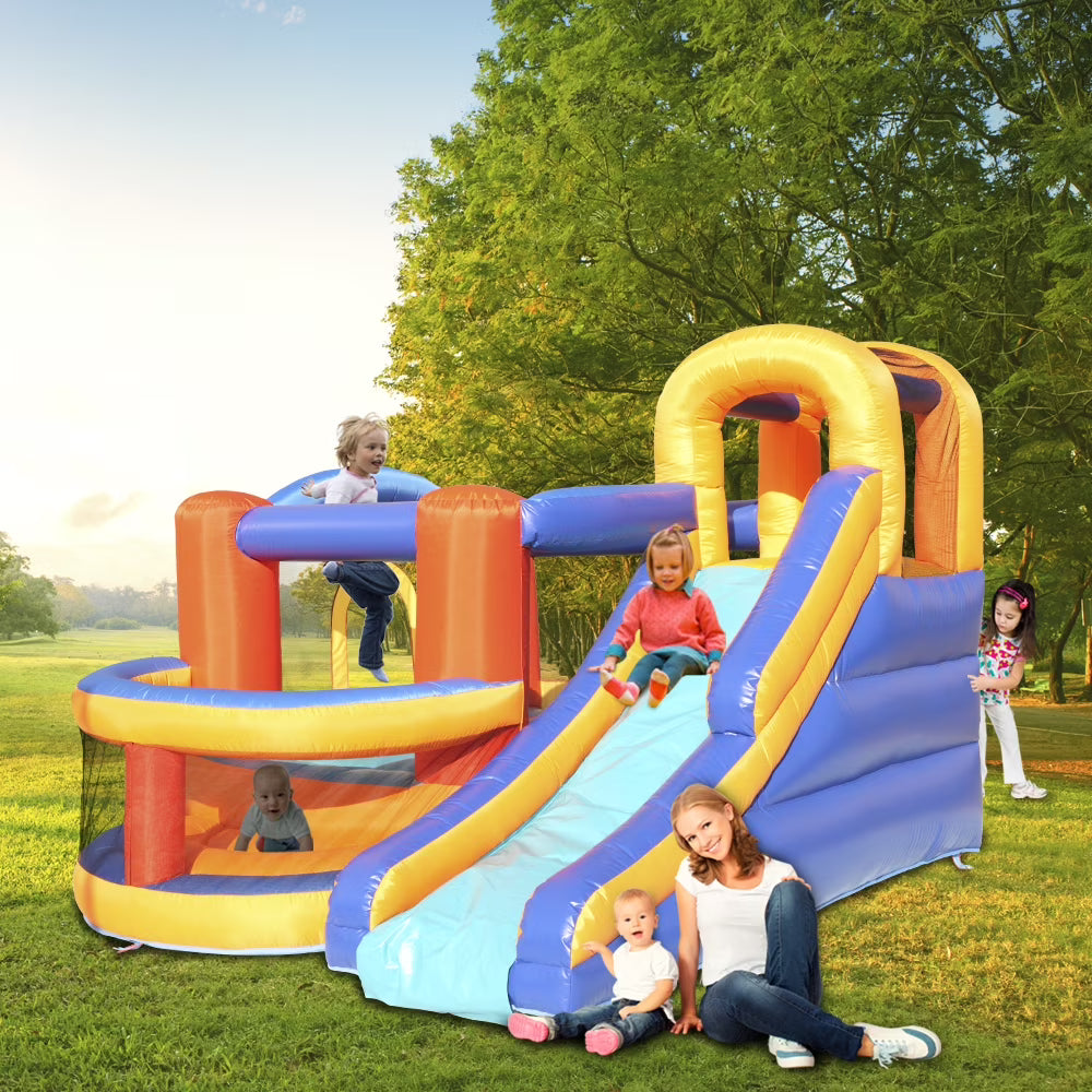 Inflatable Bounce House Slide Bouncer with Basketball Hoop Climbing Wall A814118