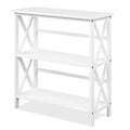 3-Tier White Wooden Open Shelf Bookcase Q54876