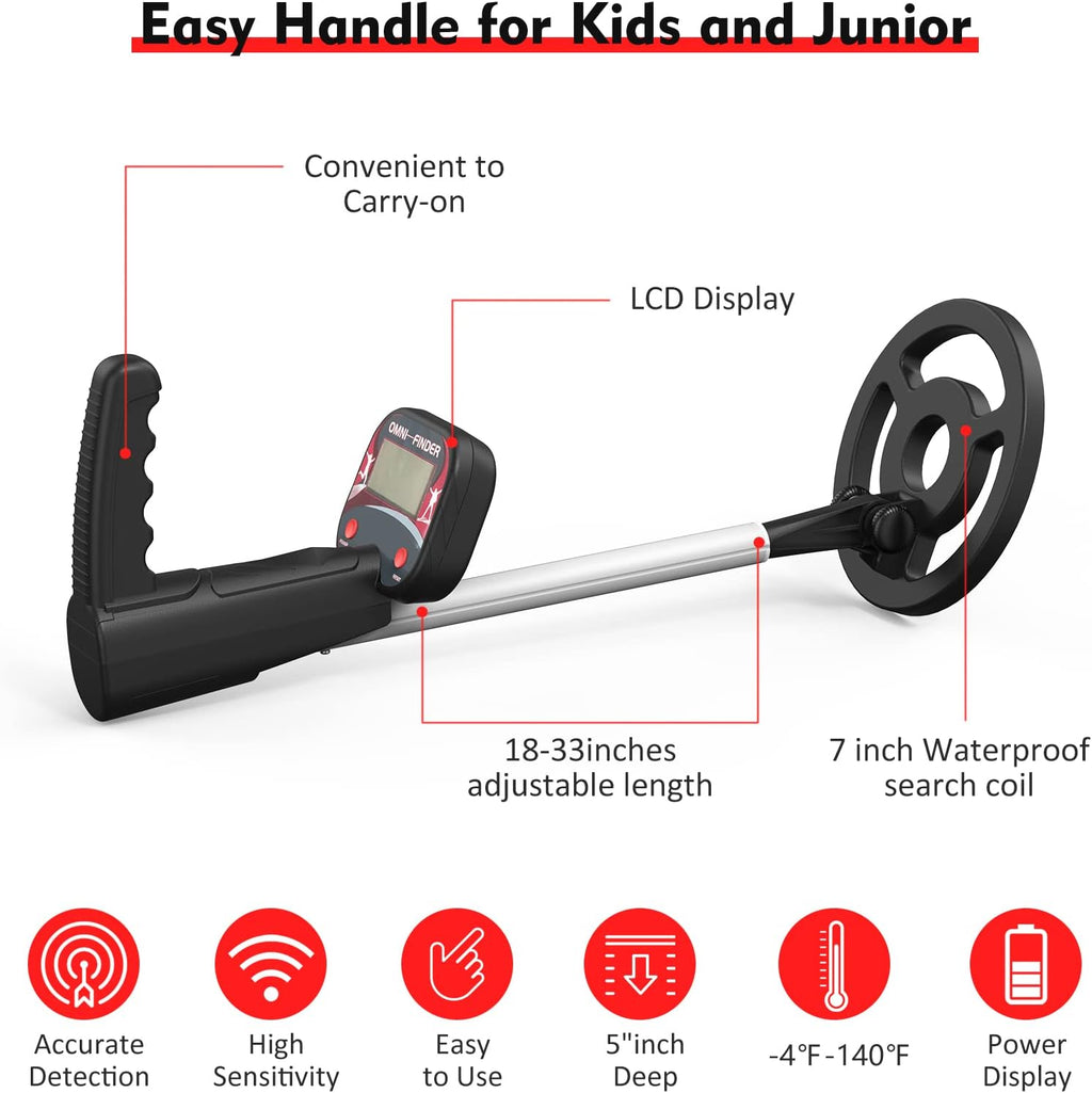 Metal Detectors for Kids, 7-inch Waterproof Search Coil, Adjustable Stem, LCD Screen, Pack of 2 A274897