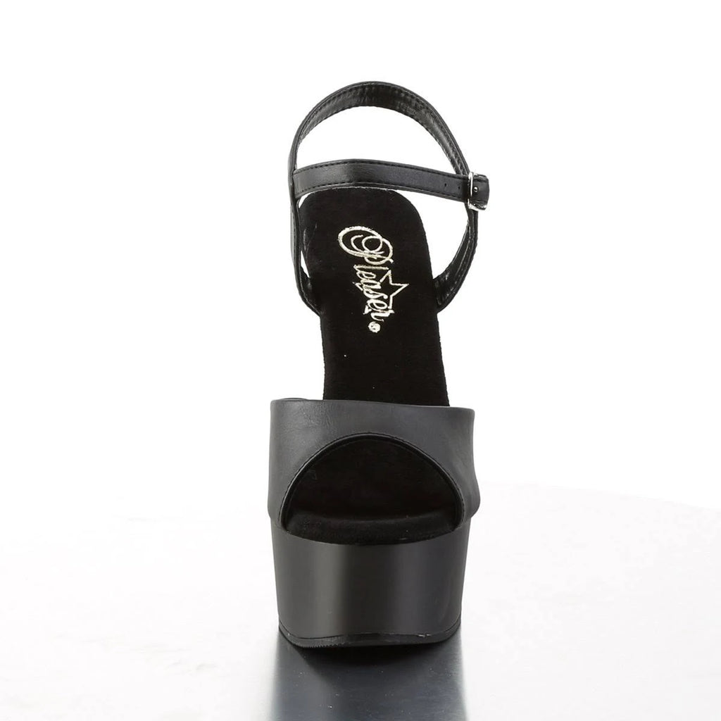 Black Patent Clear Platform Heels H522