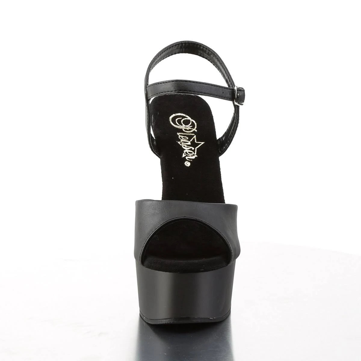 Black Patent Clear Platform Heels H522