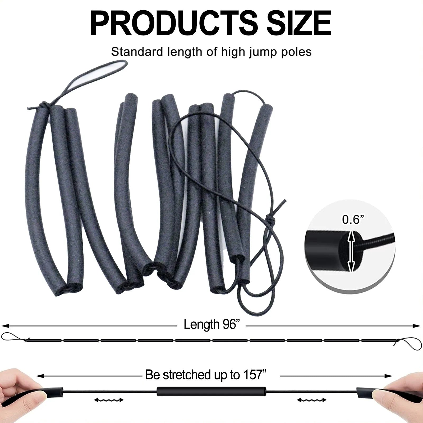 High Jump Bungee Elastic Crossbar Foam Track rope O633008