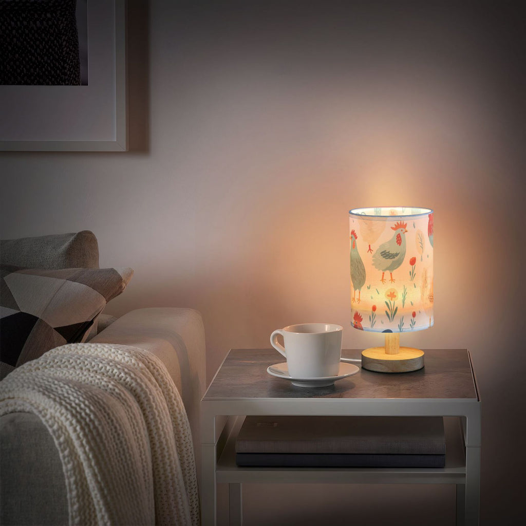 Retro Cylinder Bedside Table Lamp with USB Charging Port P2117
