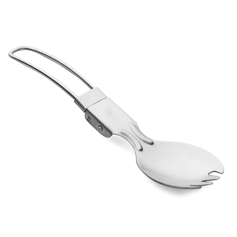 Camping Cookware Set with Folding Spork Cooking Pots Dishcloth R161761