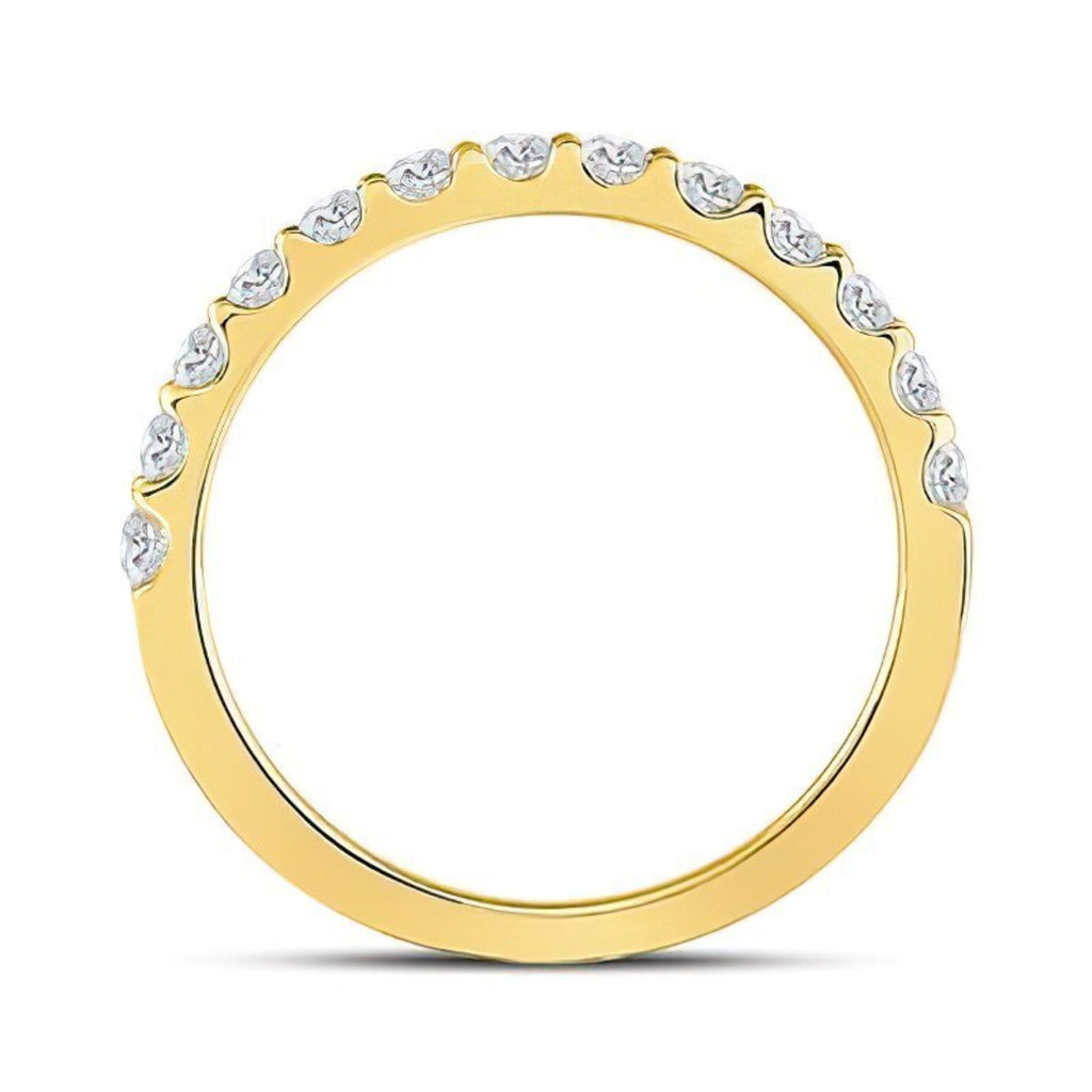 14k Yellow Gold Prong Set Diamond Ring Band Size 7 M8967