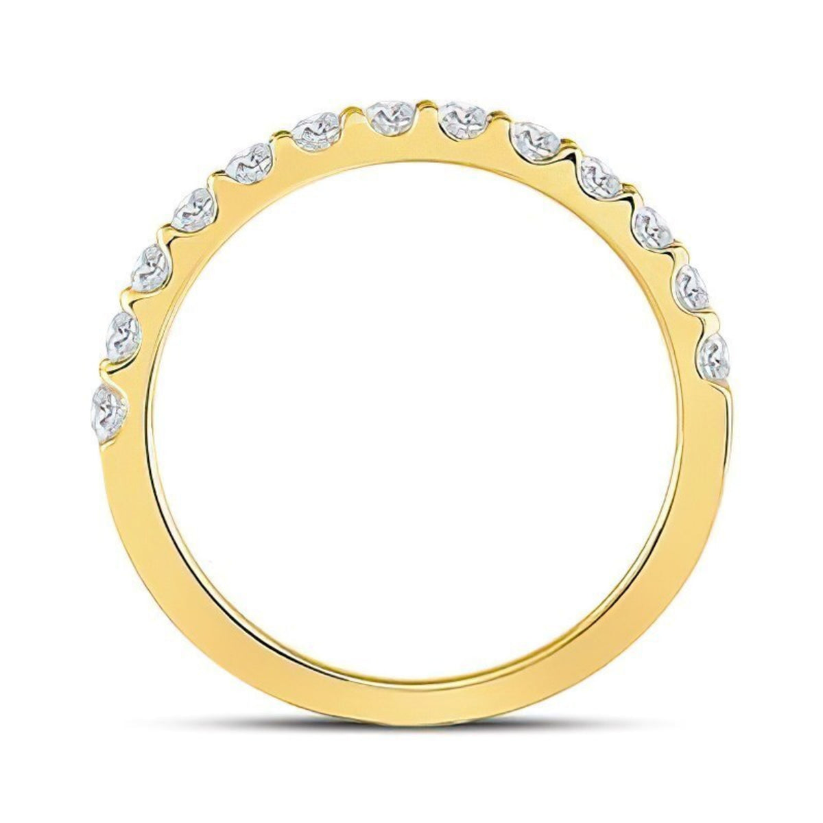 14k Yellow Gold Prong Set Diamond Ring Band Size 7 M8967