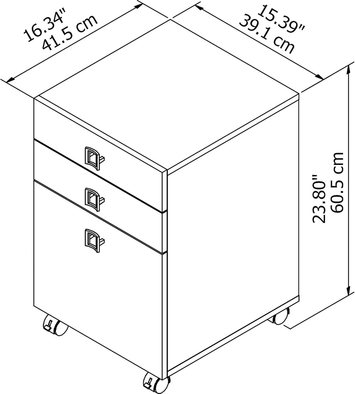 Gray Sand 3 Drawer Mobile File Cabinet D82412