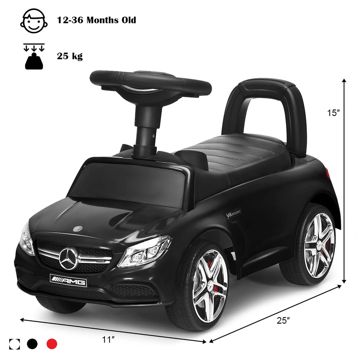 White Kids Ride on Push Car with Music Horn X65077