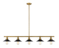 5 Light Island/Billiard in Factory Brass K1720