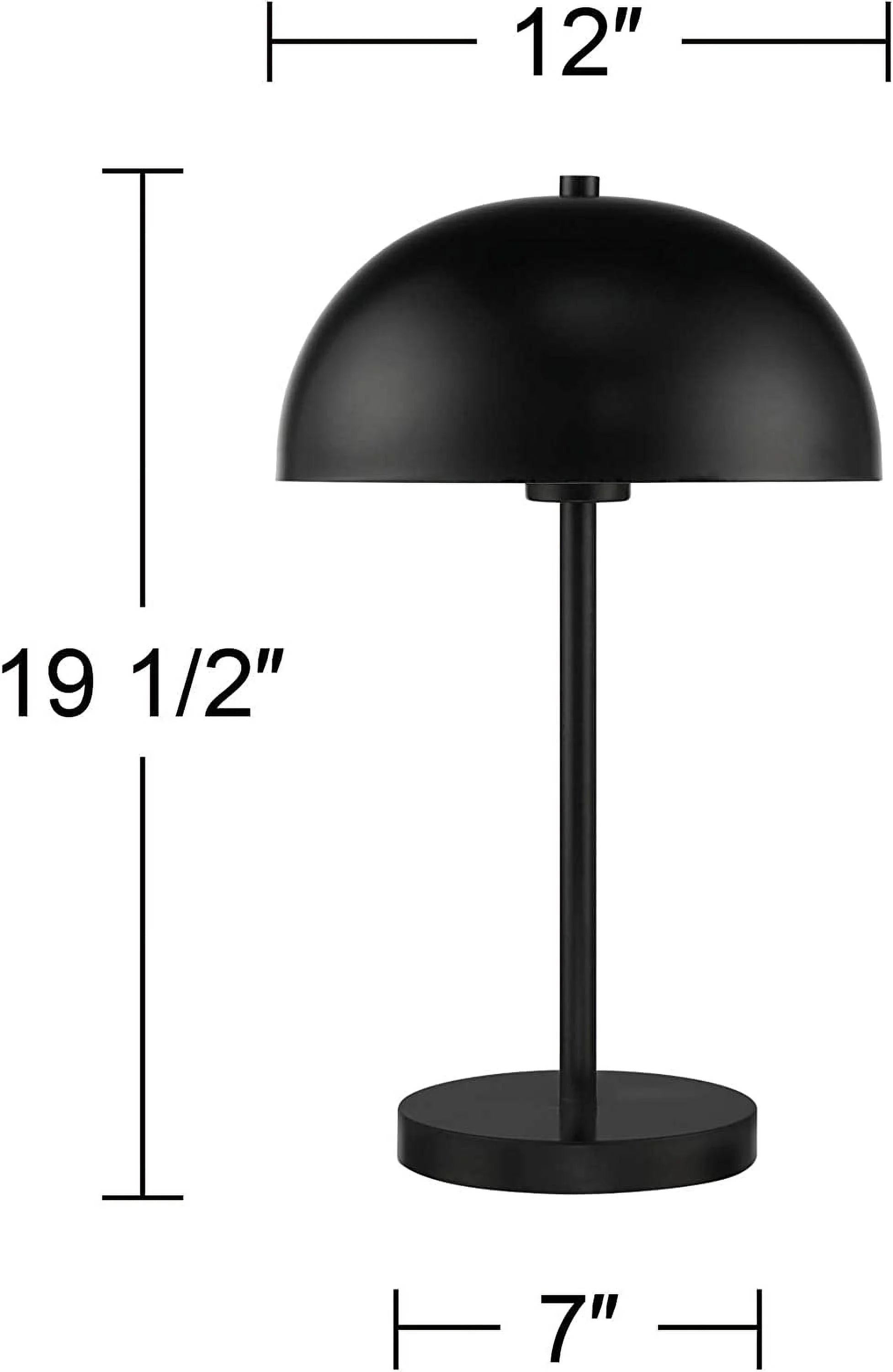 Black Metal Dome Shade Table Lamps Set of 2 T228859