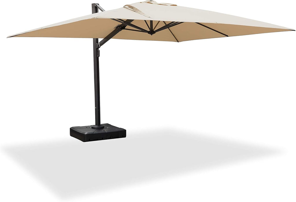 Beige 11 FT Square Offset Patio Umbrella S80993