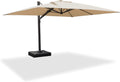 Beige 11 FT Square Offset Patio Umbrella S80993