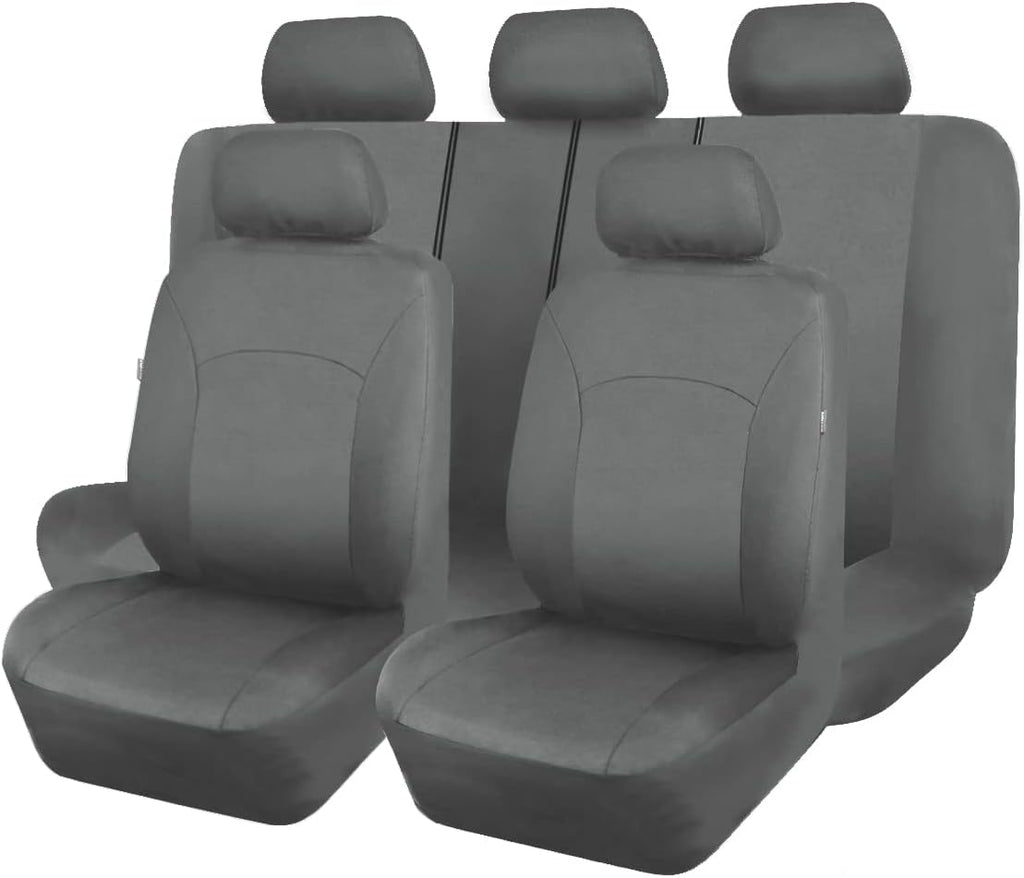 Black Purple Polyester Car Seat Covers Full Set Low Back Pack of 2 L938182