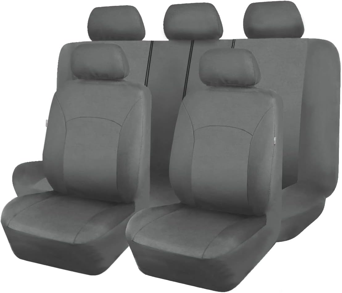 Black Purple Polyester Car Seat Covers Full Set Low Back Pack of 2 L938182