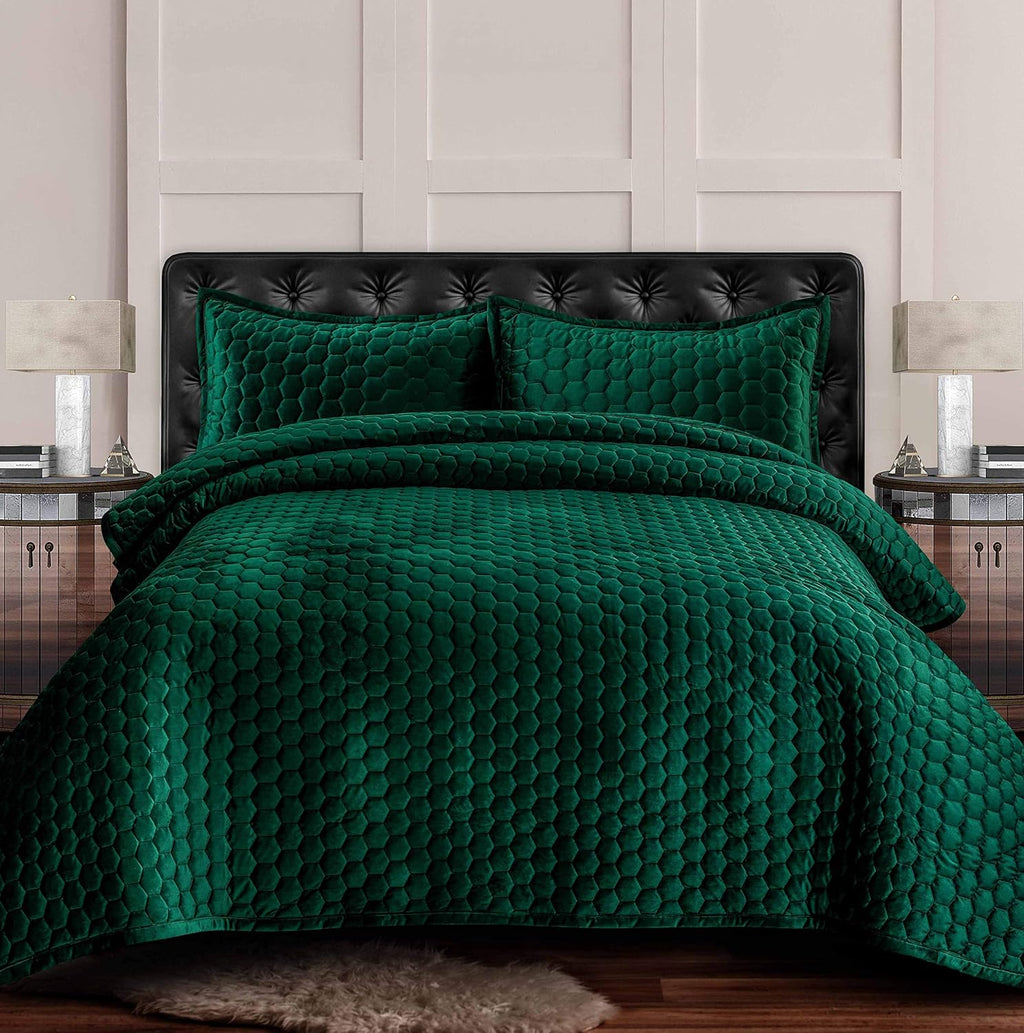 Velvet Oversized Quilt Set, Queen, Camel J195638