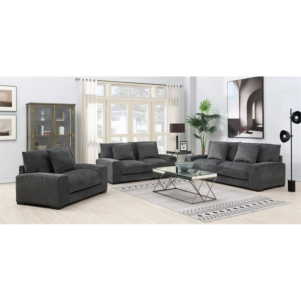 Gray Soft Microfiber Loveseat P21399