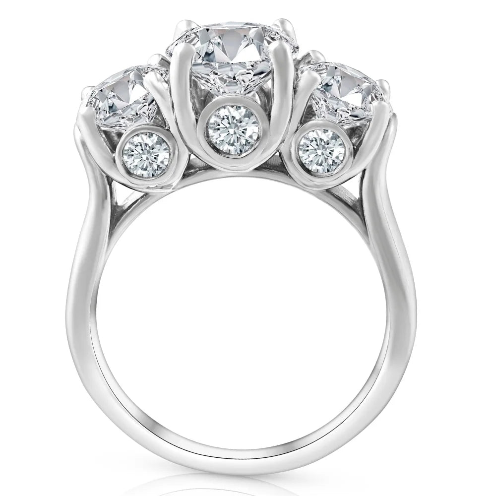 14k White Gold Three Stone Diamond Engagement Ring F35110