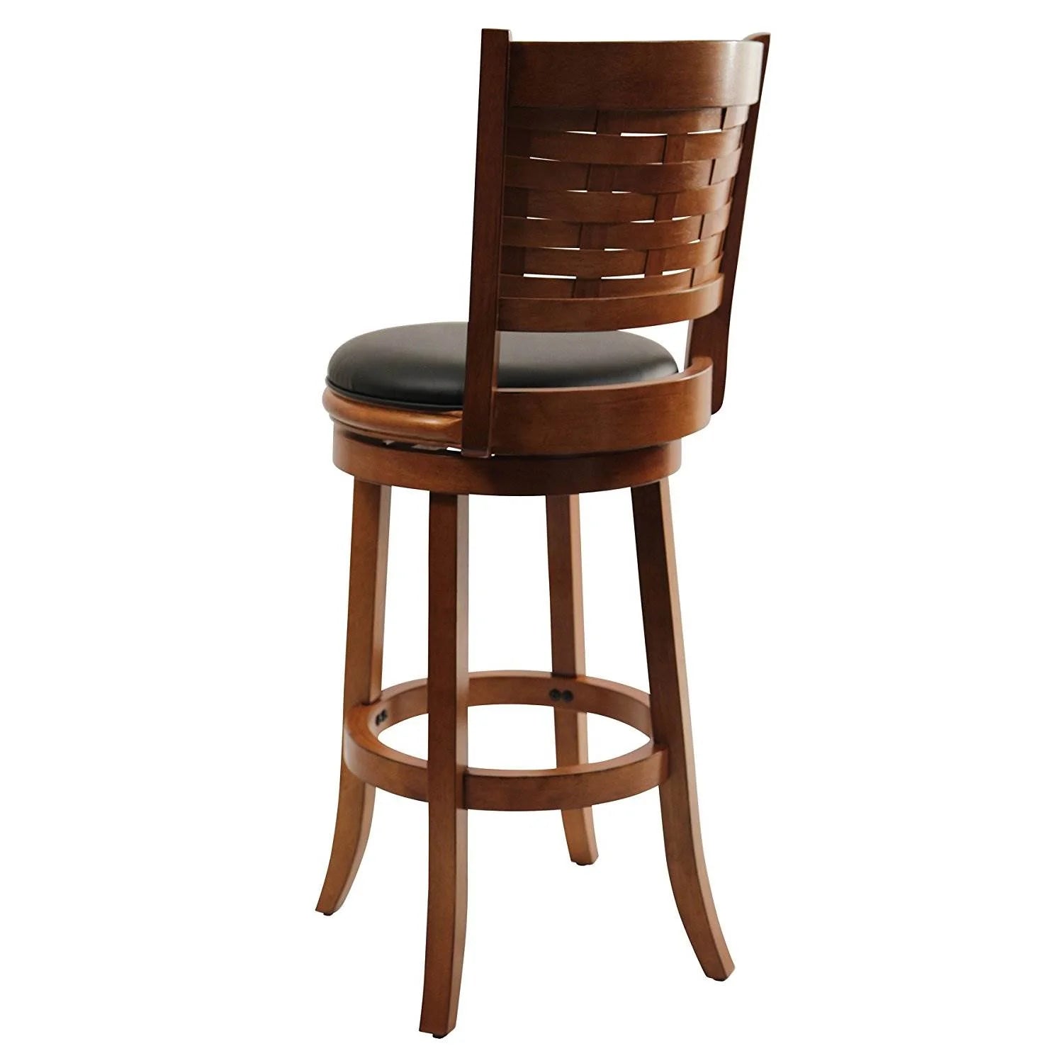 29" Countertop Faux Leather Hardwood Swivel Bar Stool J12455