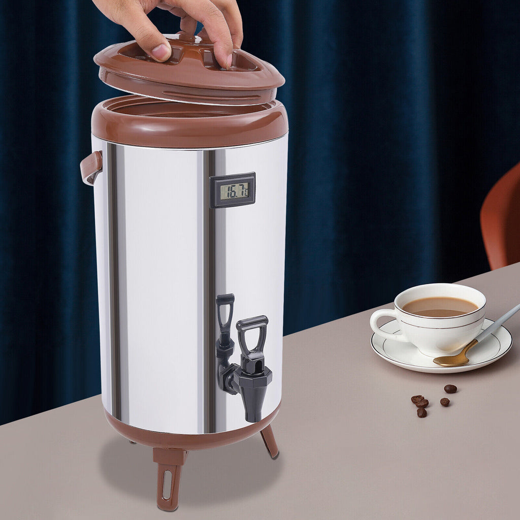 12L Stainless Steel Insulated Beverage Dispenser with Spigot E563334