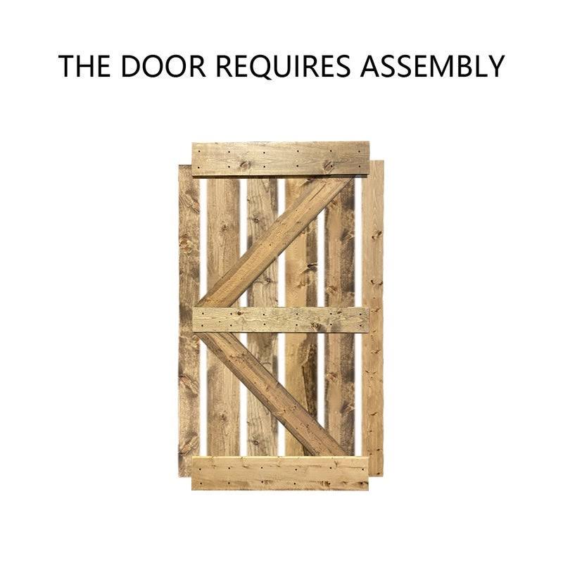 Espresso Solid Knotty Pine Wood Interior Sliding Barn Door Slab F92451